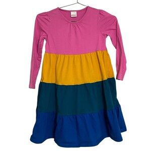 Hanna Andersson Girl Colorblock Twirl Power Long Sleeve Top Size 6/7 cottagecore